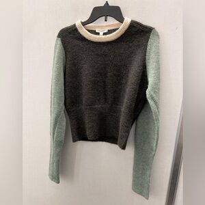 rag & bone Black and Green Crew Neck Sweater